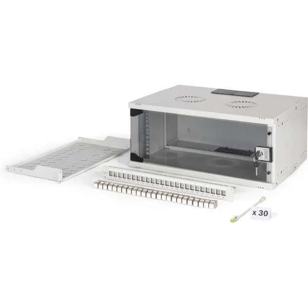 Digitus SOHO Pro network set, 483 mm (19"), 4U, 540 x 400 mm | DN-49200-SET | Light Grey