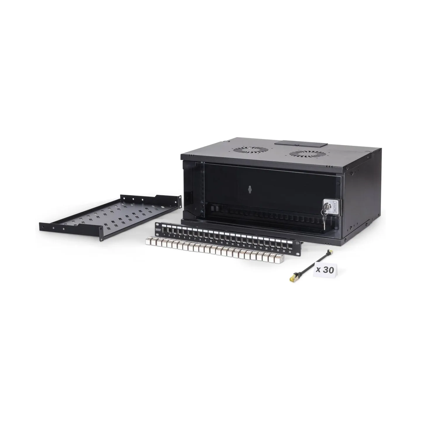 Digitus SOHO Pro network set, 483 mm (19") 4U, 540 x 400 mm | DN-49201-SET | Black