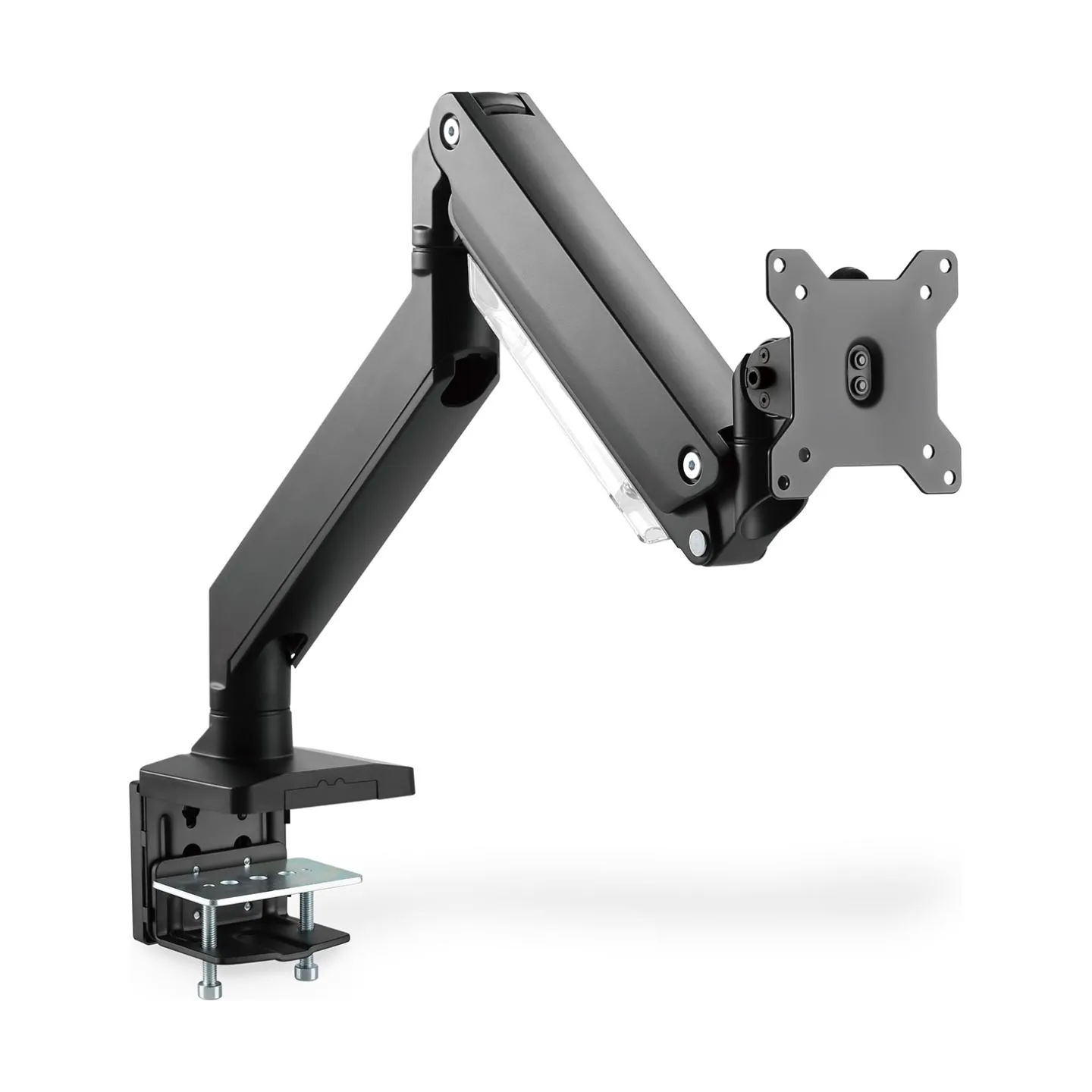 Digitus Desk Mount | Universal Single Monitor Mount with Gas Spring and Clamp Mount | Adjustable Height, Rotate, Tilt, Swivel | 