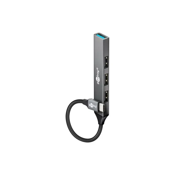 Goobay Slim 4-Port USB Hub, USB-C to USB-A, 5 Gbit/s | 74457