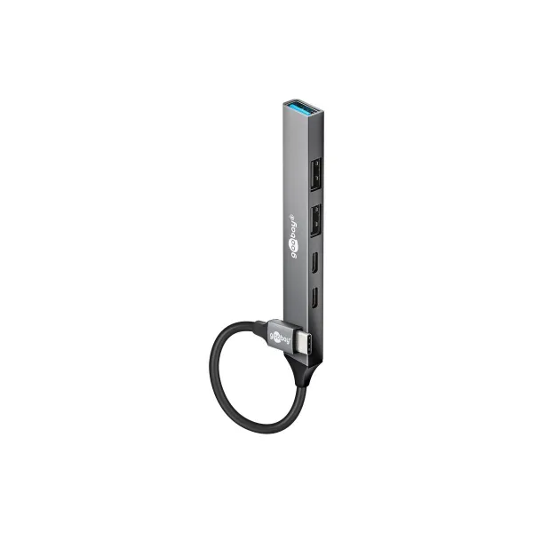 Goobay Slim 5-Port USB Hub, USB-C to USB-C/USB-A, 5 Gbit/s | 74460