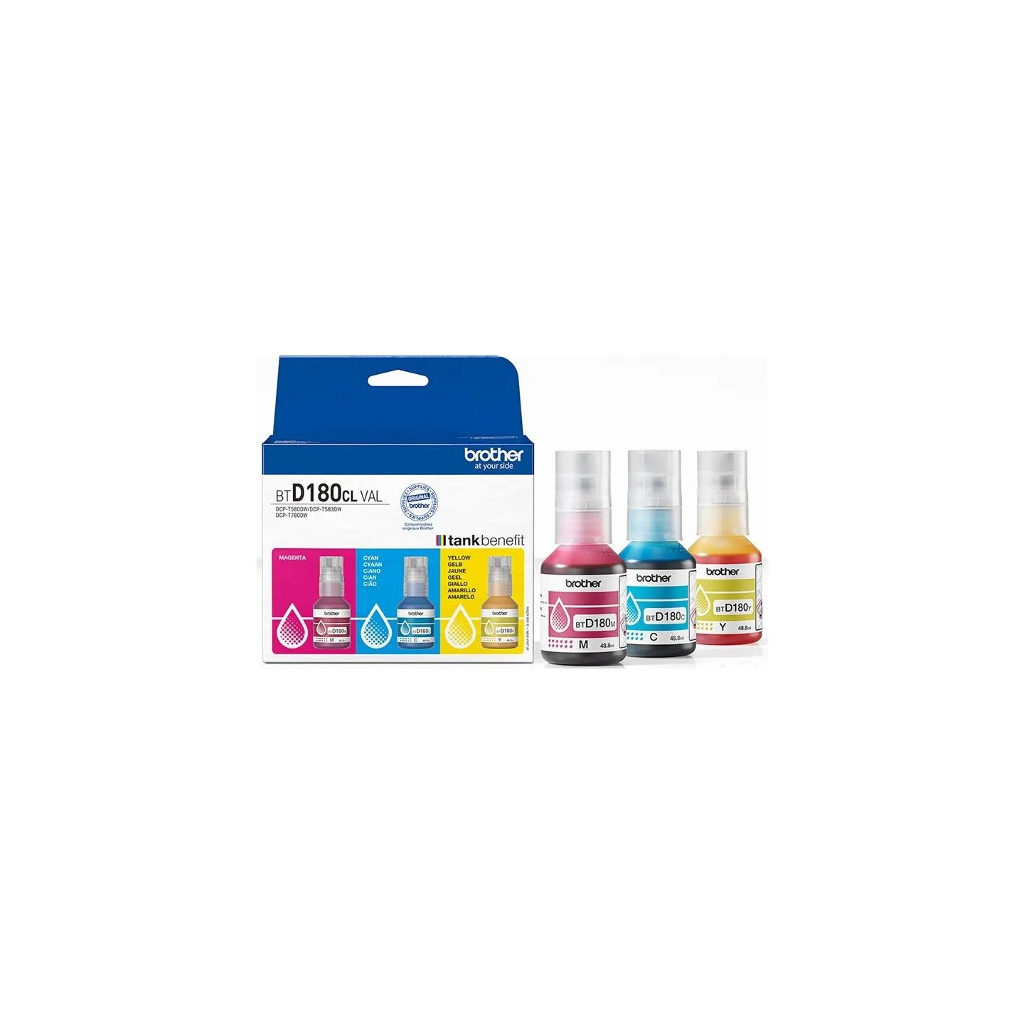 Brother BTD180CL | Ink refill | Yellow, Cyan, Magenta