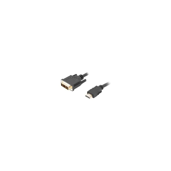 Lanberg HDMI to DVI-D Cable, Single Link with Gold-Plated Connectors | CA-HDDV-10CC-0018-BK | HDMI to DVI-D | 1.8 m