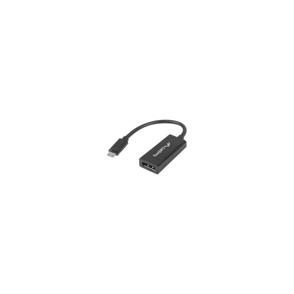 Lanberg USB-C (M) 3.1 to Displayport (F) Adapter cable 15cm, Black | AD-UC-DP-01