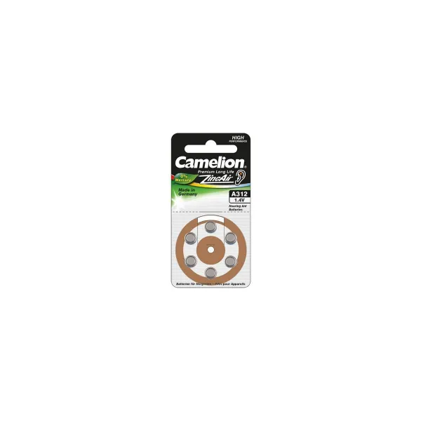Camelion | A312/DA312/ZL312 | Zinc air cells | 6 pc(s)