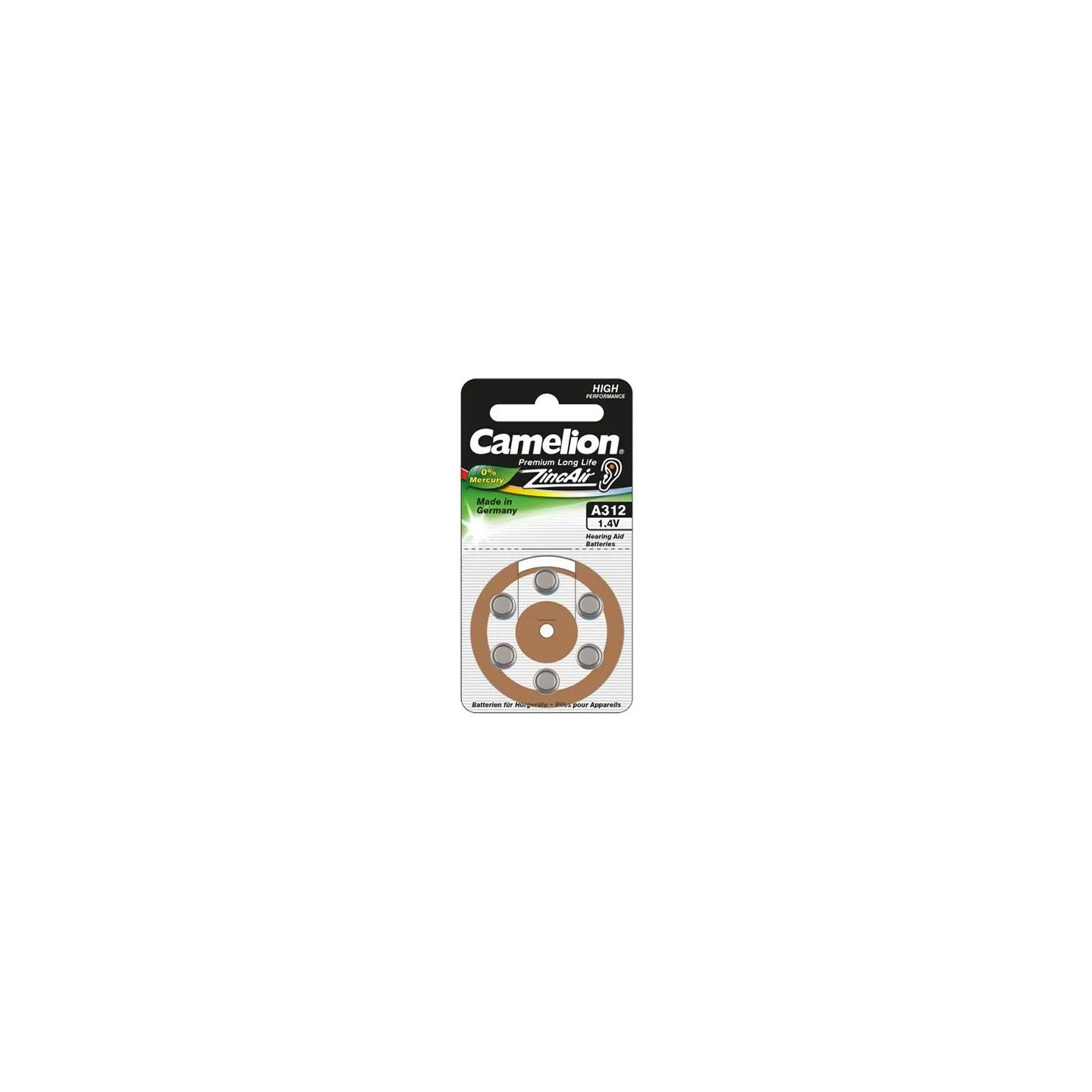 Camelion | A312/DA312/ZL312 | Zinc air cells | 6 pc(s)