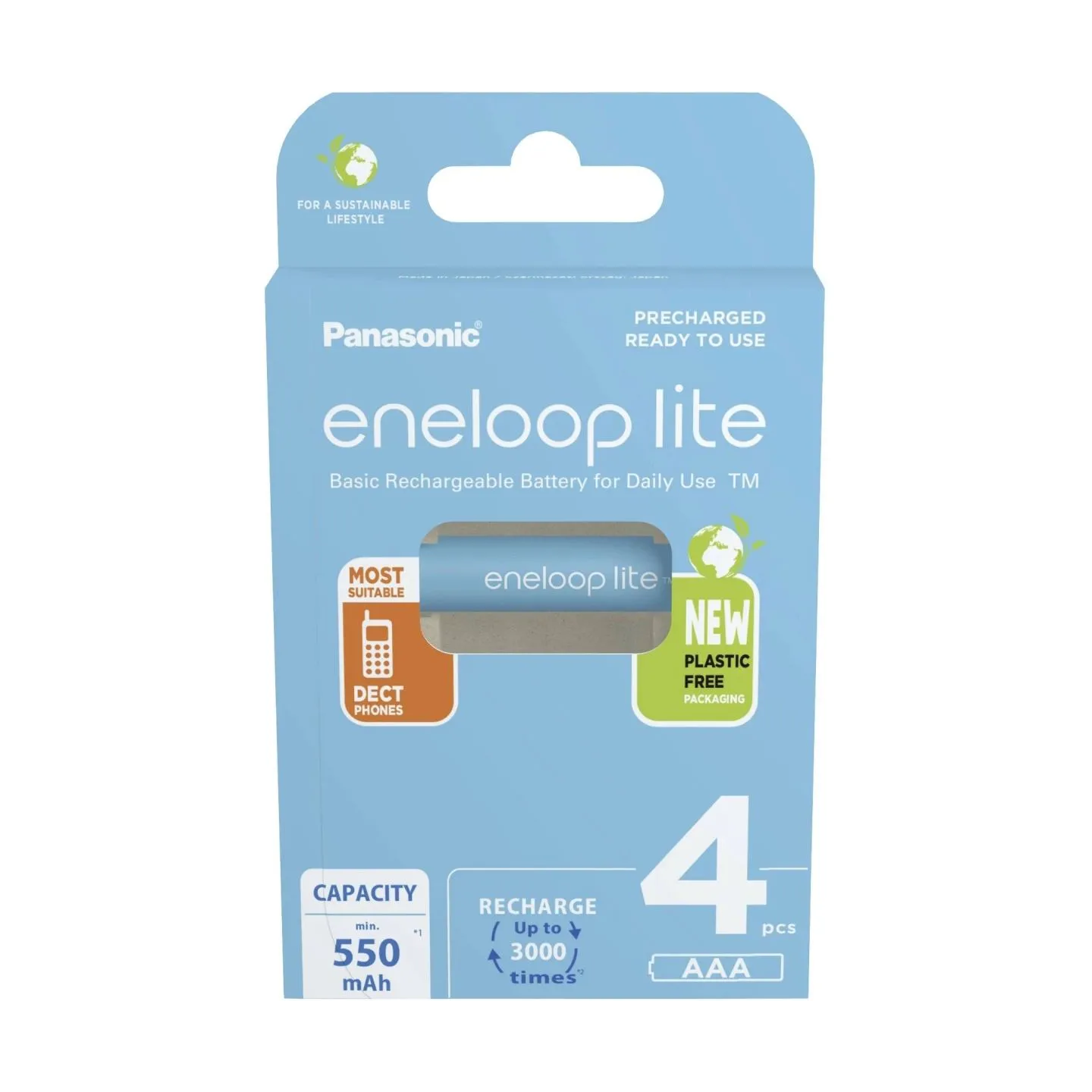 Panasonic | Rechargeable Batteries | ENELOOP Lite BK-4LCCE/4BE | AAA | 550 mAh | 4 pc(s)