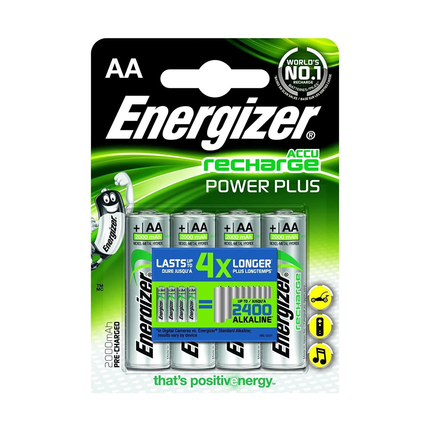 Energizer | AA/HR6 | 2000 mAh | Rechargeable Accu Power Plus Ni-MH | 4 pc(s)
