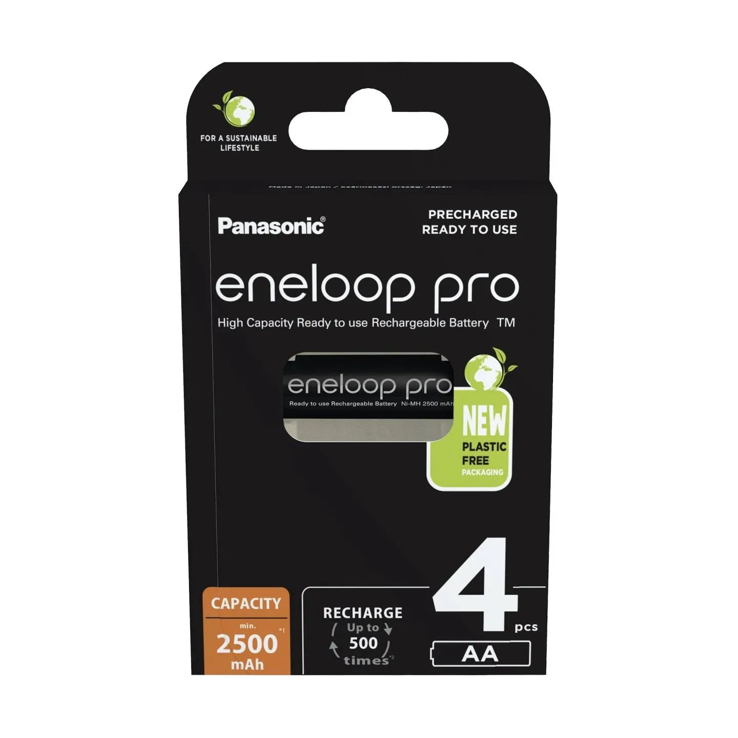 Panasonic | Rechargeable Batteries | ENELOOP Pro BK-3HCDE/4BE | AA | 2500 mAh | 4 pc(s)