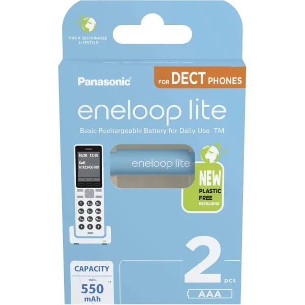 Panasonic | Rechargeable Batteries | ENELOOP Lite BK-4LCCE/2DE | AAA | 550 mAh | 2 pc(s)
