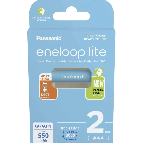 Panasonic | Rechargeable Batteries | ENELOOP Lite BK-4LCCE/2BE | AAA | 550 mAh | 2 pc(s)