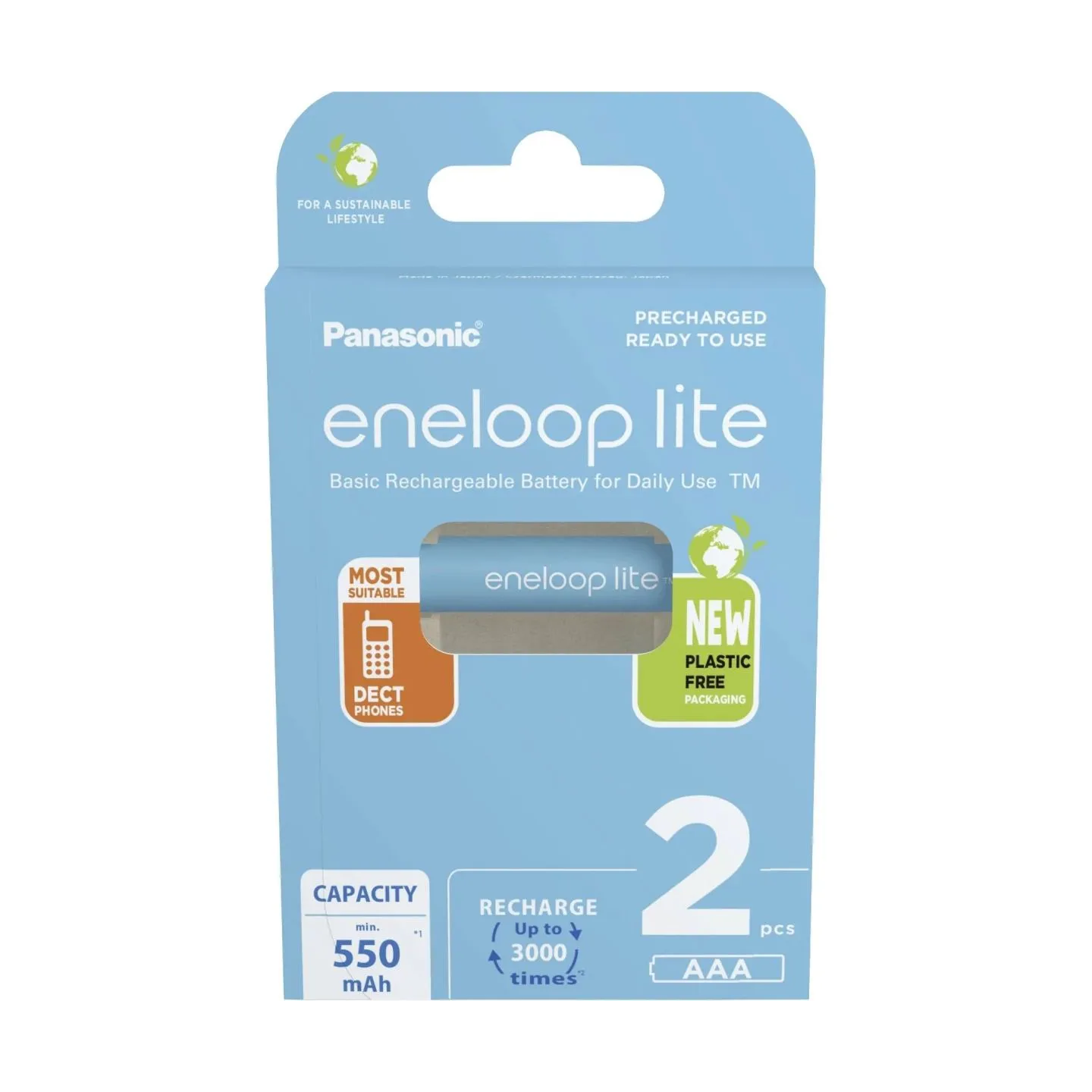 Panasonic | Rechargeable Batteries | ENELOOP Lite BK-4LCCE/2BE | AAA | 550 mAh | 2 pc(s)