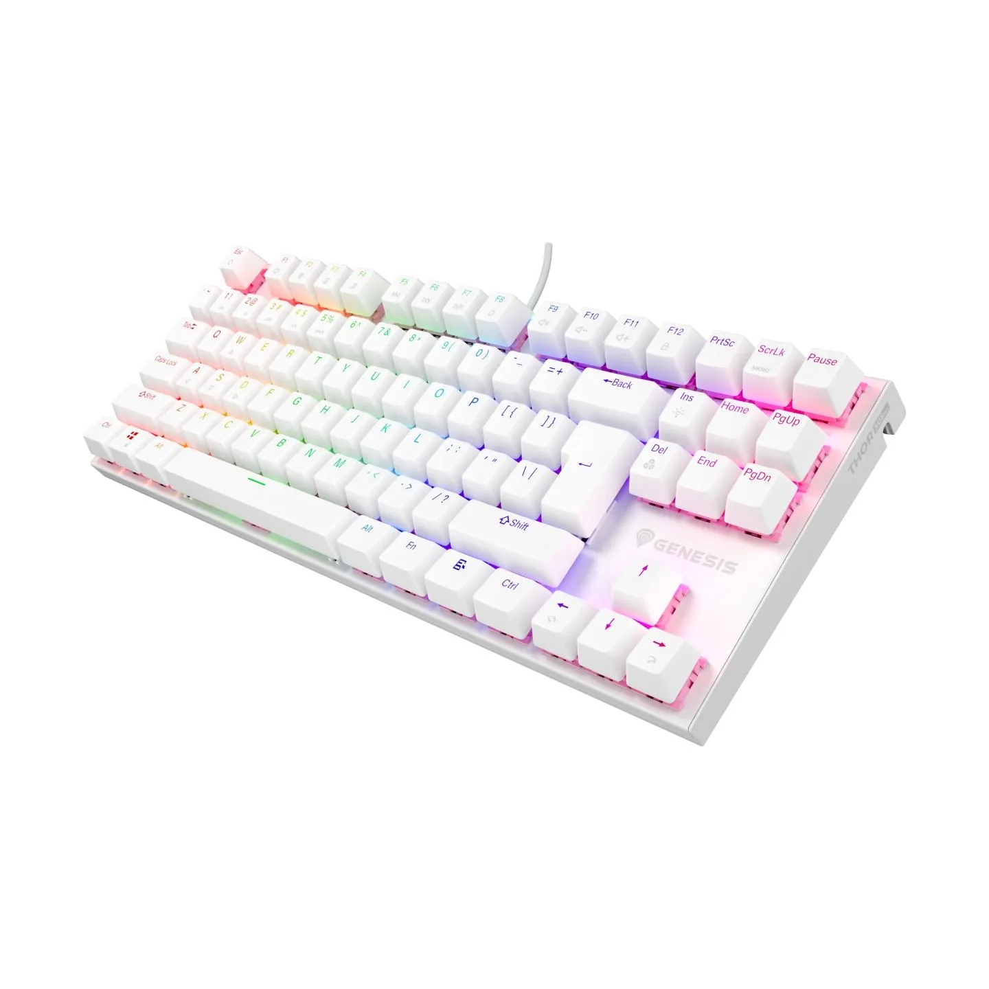 Genesis | THOR 303 | Mechanical Gaming Keyboard | Wired | US | Outemu Peach Silent | White
