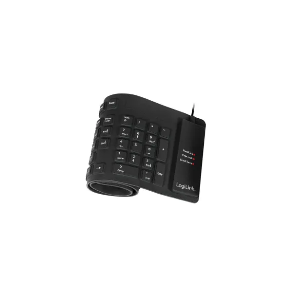 Logilink | Flexible waterproof Keyboard USB + PS/2 | ID0019A | Flexible keyboard | Wired | DE | Black