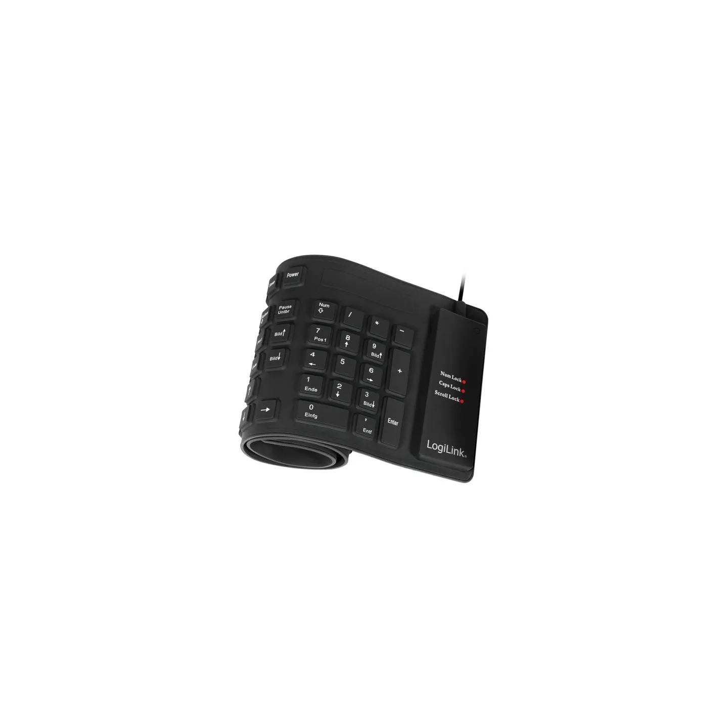 Logilink | Flexible waterproof Keyboard USB + PS/2 | ID0019A | Flexible keyboard | Wired | DE | Black