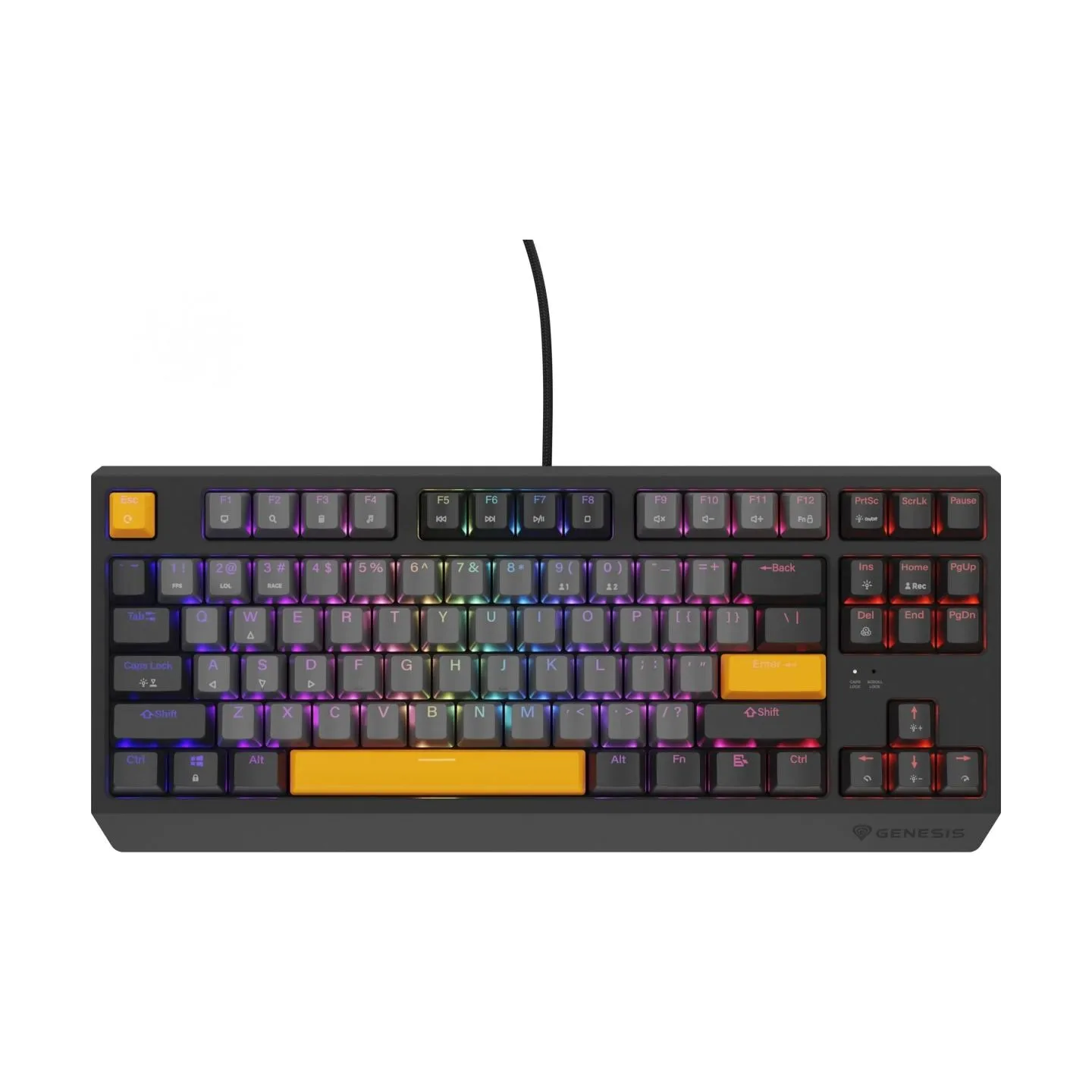 Genesis | THOR 230 TKL | Mechanical Gaming Keyboard | Wired | US | Outemu Red | Anchor Gray Negative