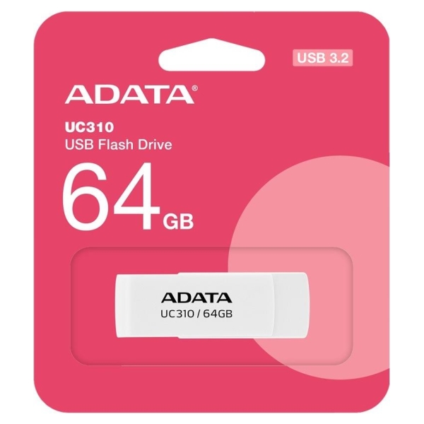 A-Data ADATA | USB Flash Drive | UC310 | 64 GB | USB 3.2 Gen1 | White