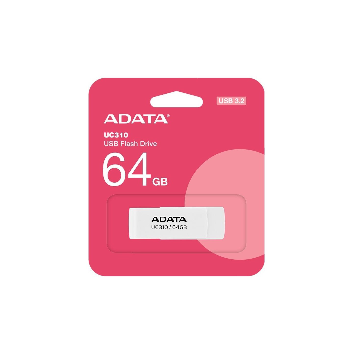 A-Data ADATA | USB Flash Drive | UC310 | 64 GB | USB 3.2 Gen1 | White