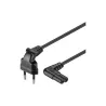 Goobay | 97350 | Euro connection cord, both ends angled | Black Euro male (Type C CEE 7/16) | Device socket C7