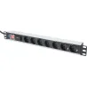 Digitus | 1U Aluminum PDU, rackmountable, 7x safety outlet 16A Plug, 250VAC 50/60Hz, switch, surge protection | DN-95407