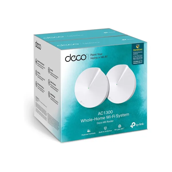 Tp-Link AC1300 Whole Home Mesh Wi-Fi System | Deco M5 (2-pack) | 802.11ac | 867+400 Mbit/s | 10/100/1000 Mbit/s | Ethernet LAN (