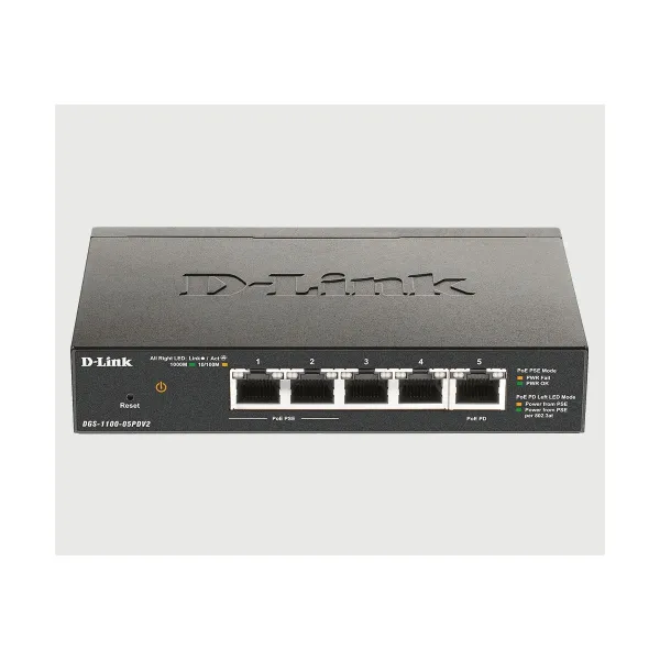 D-Link | 5-Port Gigabit PoE Smart Managed Switch and PoE Extender | DGS-1100-05PDV2 | Web managed | Desktop | Power supply type 