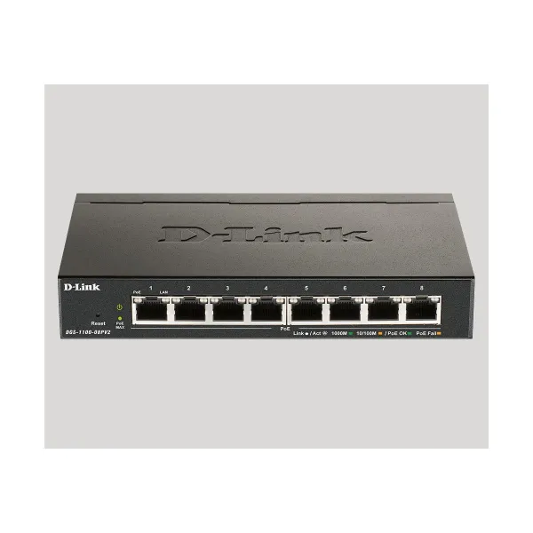 D-Link | 8-Port Gigabit PoE Smart Managed Switch | DGS-1100-08PV2 | Web managed | Desktop | Power supply type External