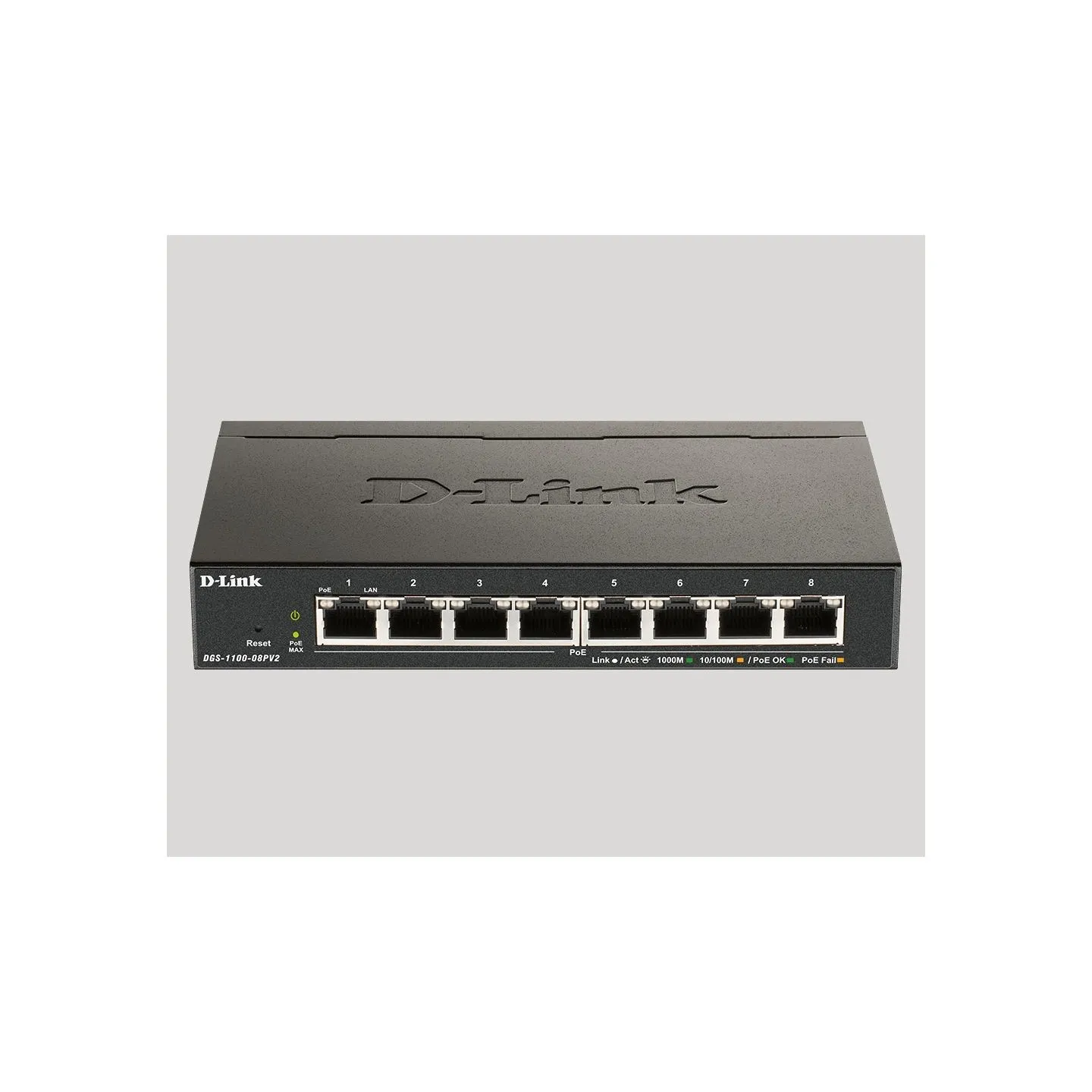 D-Link | 8-Port Gigabit PoE Smart Managed Switch | DGS-1100-08PV2 | Web managed | Desktop | Power supply type External