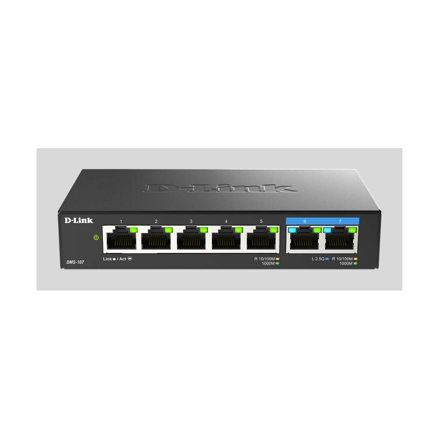D-Link | 7-Port Multi-Gigabit Unmanaged Switch | DMS-107/E | Unmanaged | Desktop | Power supply type External