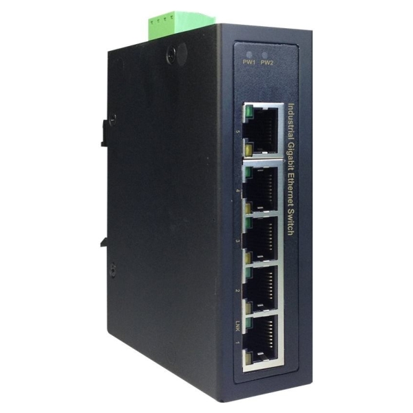 Digitus Industrial 5 Port Gigabit Switch | DN-651107 | Unmanaged | DIN rail mountable