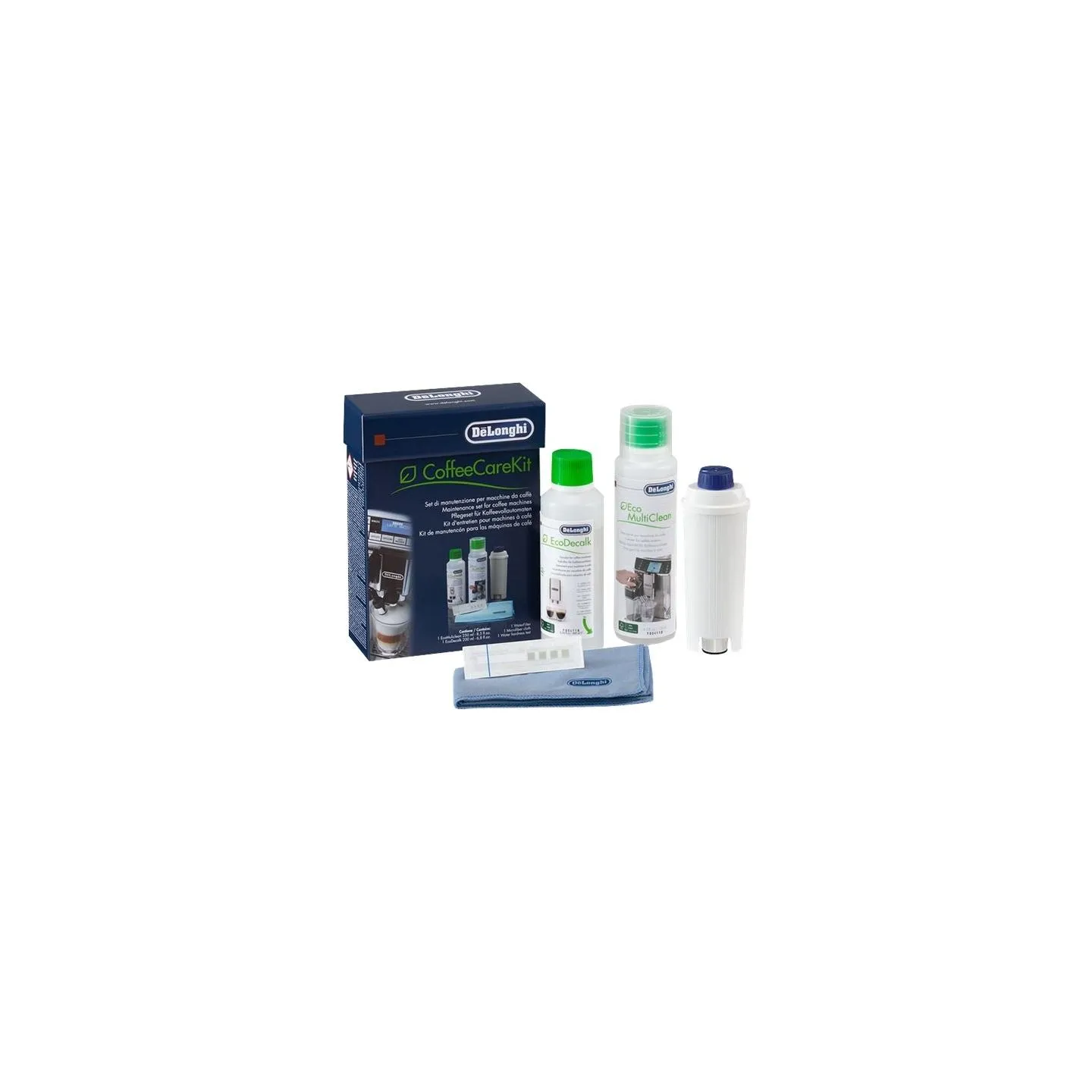 Delonghi | DLSC306 Maintenance Care Kit for Bean to Cup & Espresso Coffee Machines, includes five cleaning accessories