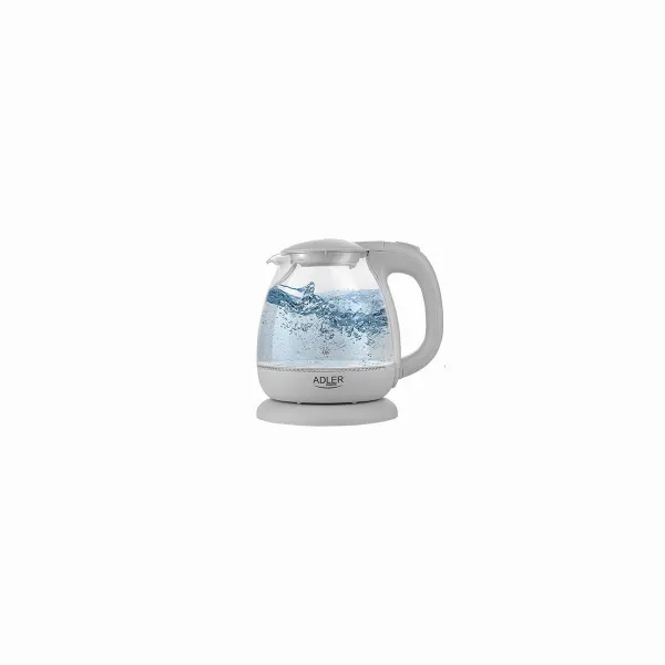Adler | Kettle | AD 1283G | Standard | 1100 W | 1 L | Plastic/Glass | 360° rotational base | Grey