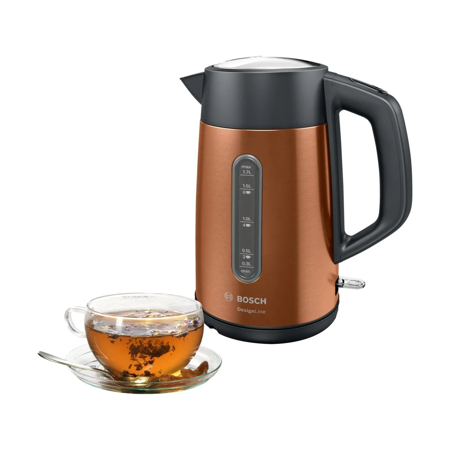 Bosch | Kettle | TWK4P439 | Electric | 2400 W | 1.7 L | Stainless steel | 360° rotational base | Copper