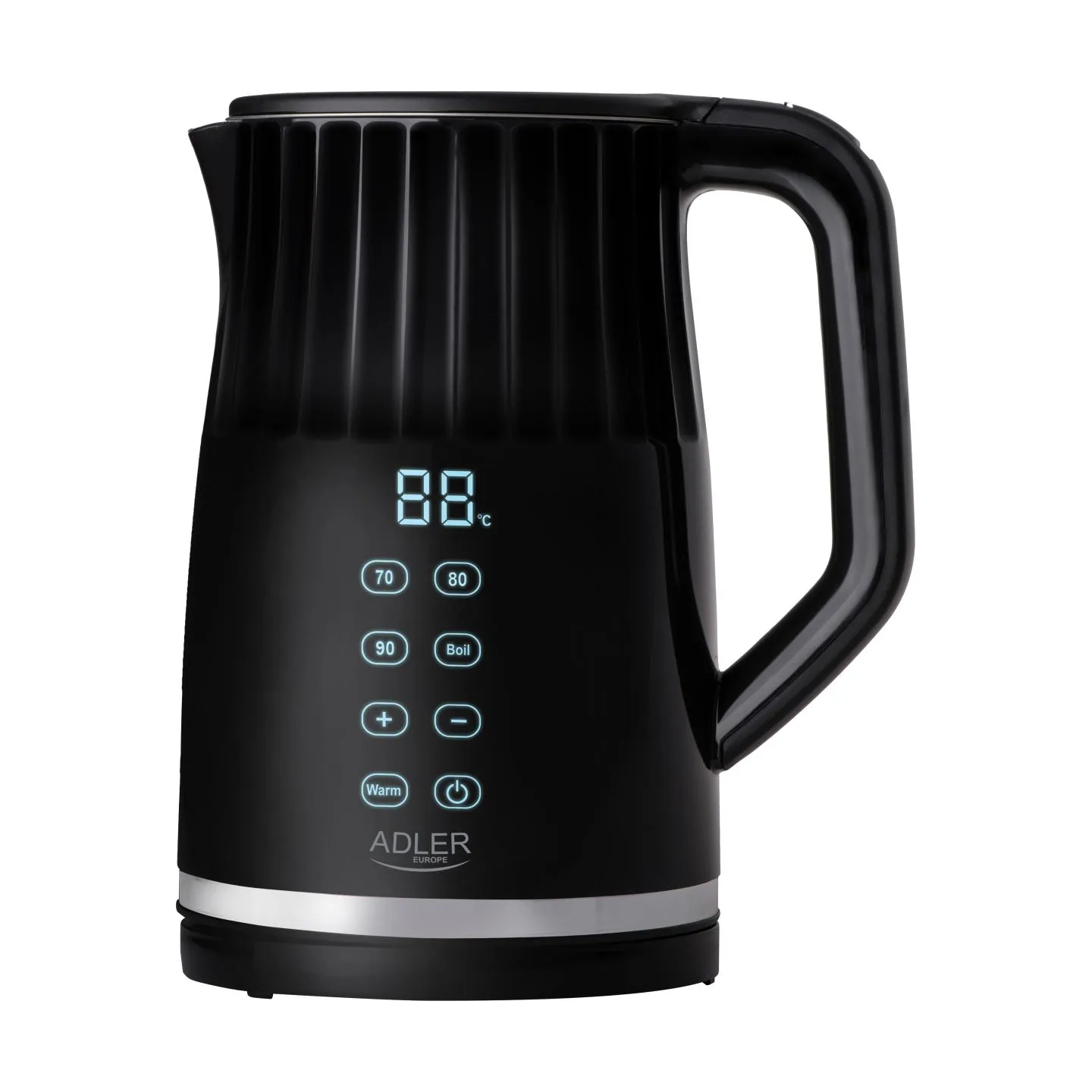 Adler Kettle with LED display | AD 1350 | Electric | 2200 W | 1.7 L | Stainless Steel | 360° rotational base | Black