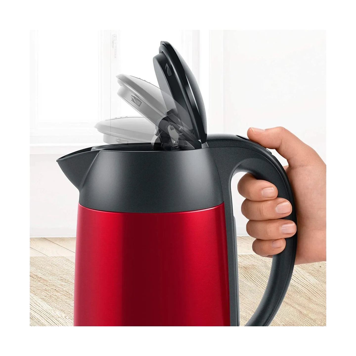 Bosch | Kettle | DesignLine TWK3P424 | Electric | 2400 W | 1.7 L | Stainless steel | 360° rotational base | Red