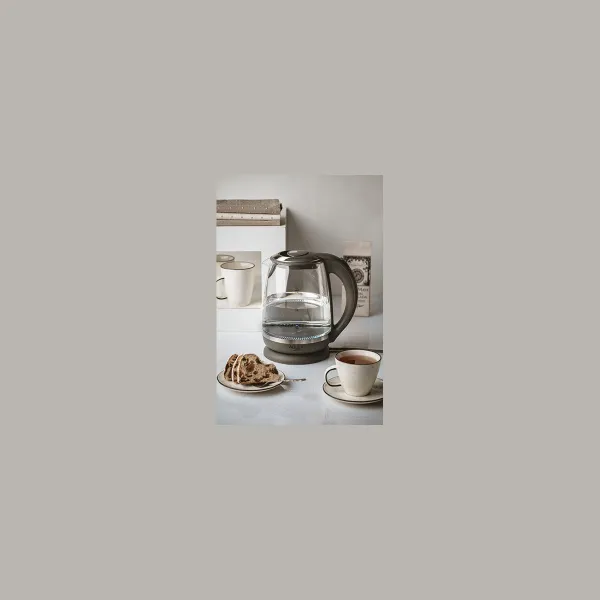 Adler | Kettle | AD 1286 | Standard | 2200 W | 2 L | Plastic/Glass | 360° rotational base | Grey/ transparent