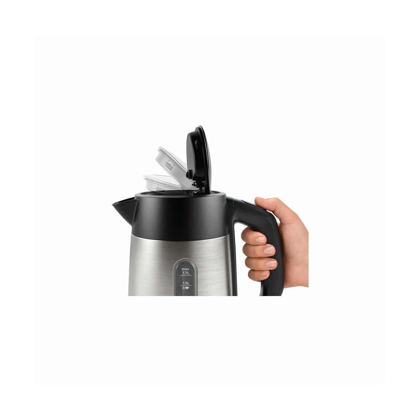 Bosch | Kettle | DesignLine TWK4P440 | Electric | 2400 W | 1.7 L | Stainless steel | 360° rotational base | Stainless steel/Blac