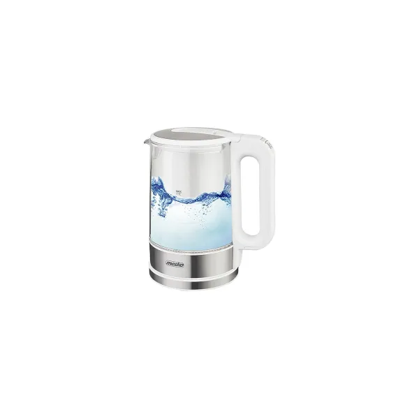 Mesko | Kettle | MS 1301w | Electric | 1850 W | 1.7 L | Glass/Stainless steel | 360° rotational base | White