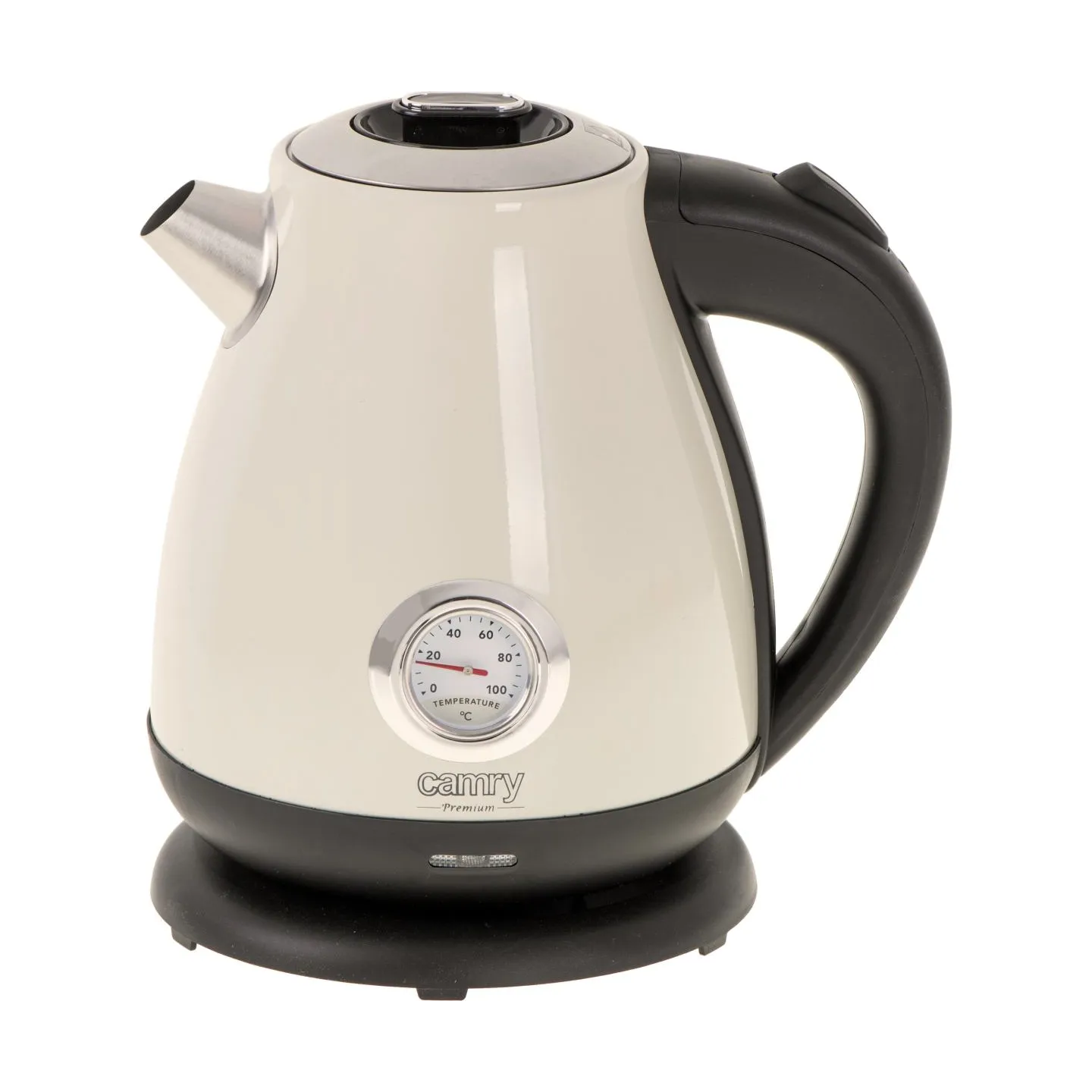Camry | Kettle with a thermometer | CR 1344 | Electric | 2200 W | 1.7 L | Stainless steel | 360° rotational base | Cream