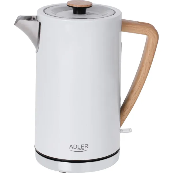 Adler | Kettle | AD 1347w | Electric | 2200 W | 1.5 L | Stainless steel | 360° rotational base | White