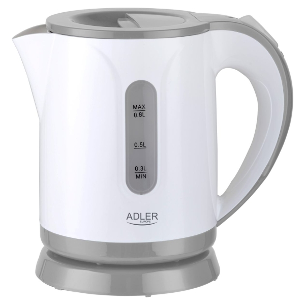 Adler | Kettle | AD 1371g | Electric | 850 W | 0.8 L | Stainless steel/Polypropylene | 360° rotational base | White/Grey