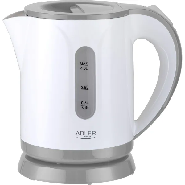 Adler | Kettle | AD 1371g | Electric | 850 W | 0.8 L | Stainless steel/Polypropylene | 360° rotational base | White/Grey