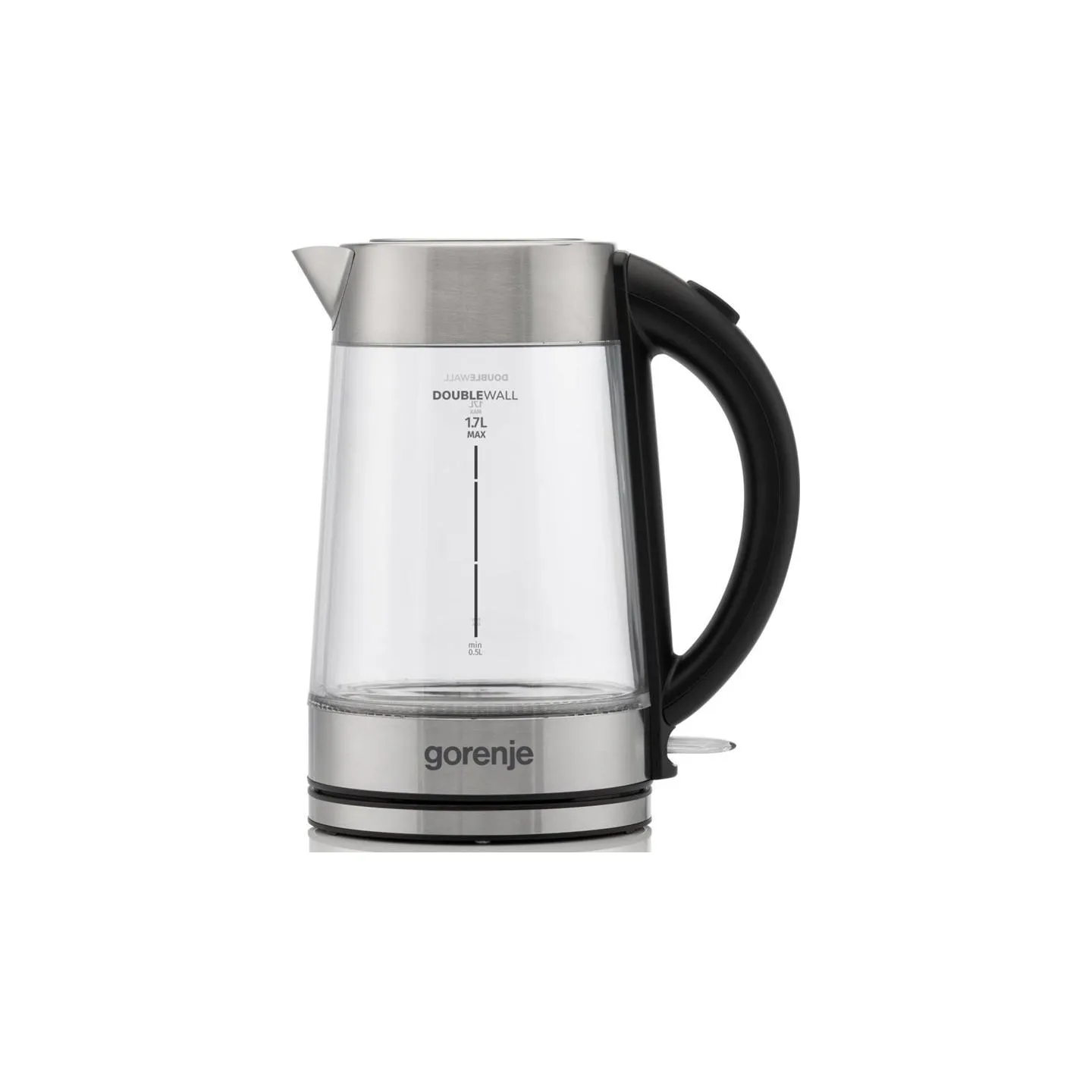 Gorenje Kettle | K17GDWII | 2200 W | Electric | 1.7 L | 360° rotational base | Stainless steel/Glass | Stainless steel/Transpare
