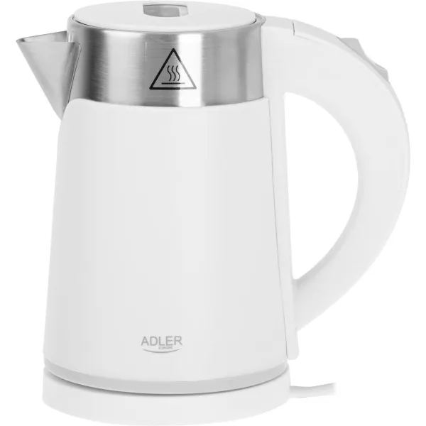 Adler | Kettle | AD 1372 | Electric | 800 W | 0.6 L | Plastic/Stainless steel | 360° rotational base | White