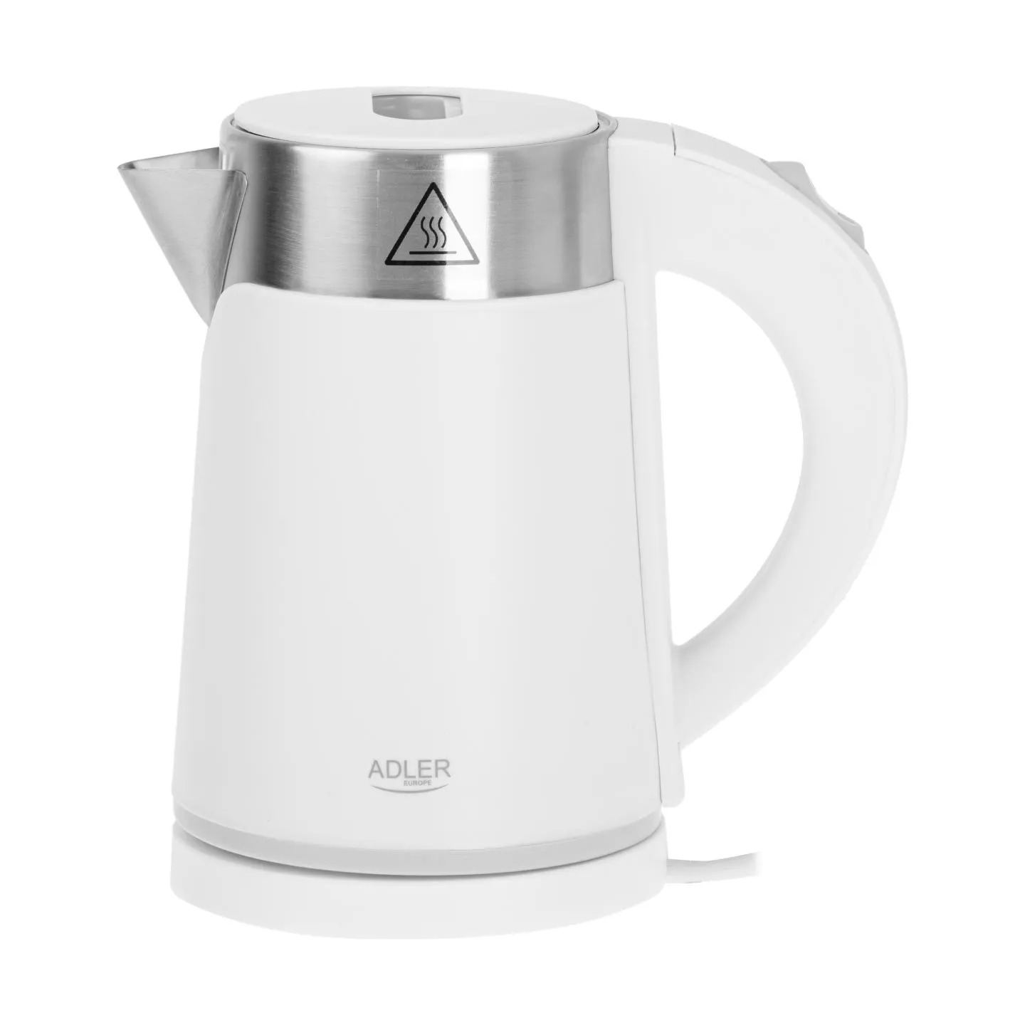 Adler | Kettle | AD 1372 | Electric | 800 W | 0.6 L | Plastic/Stainless steel | 360° rotational base | White