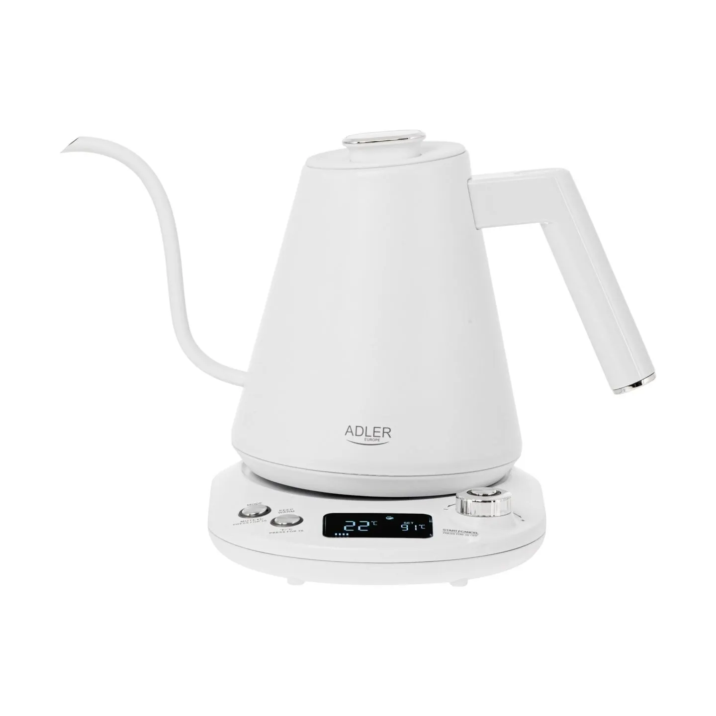 Adler | Kettle | AD 1349w | Electric | 1100 W | 1 L | Stainless Steel | 360° rotational base | White