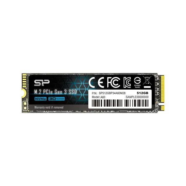 Silicon Power | A60 | 512 GB | Solid-state drive interface M.2 NVME | Read speed 2200 MB/s | Write speed 1600 MB/s