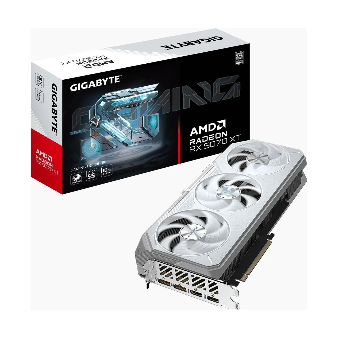 Gigabyte Radeon RX 9070 XT GAMING OC ICE 16G | AMD | 16 GB | Radeon RX 9070 XT | GDDR6 | HDMI ports quantity 2 | PCI-E 5.0