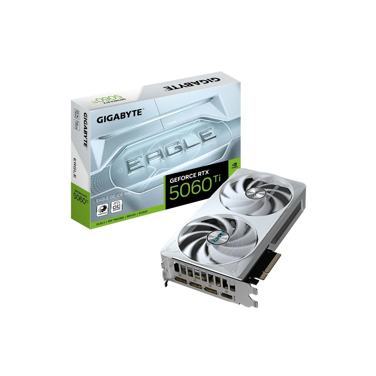 Gigabyte GeForce RTX 5060 Ti EAGLE OC ICE 16G | NVIDIA | 16 GB | GeForce RTX 5060 Ti | GDDR7 | HDMI ports quantity 1 | PCI-E 5.0