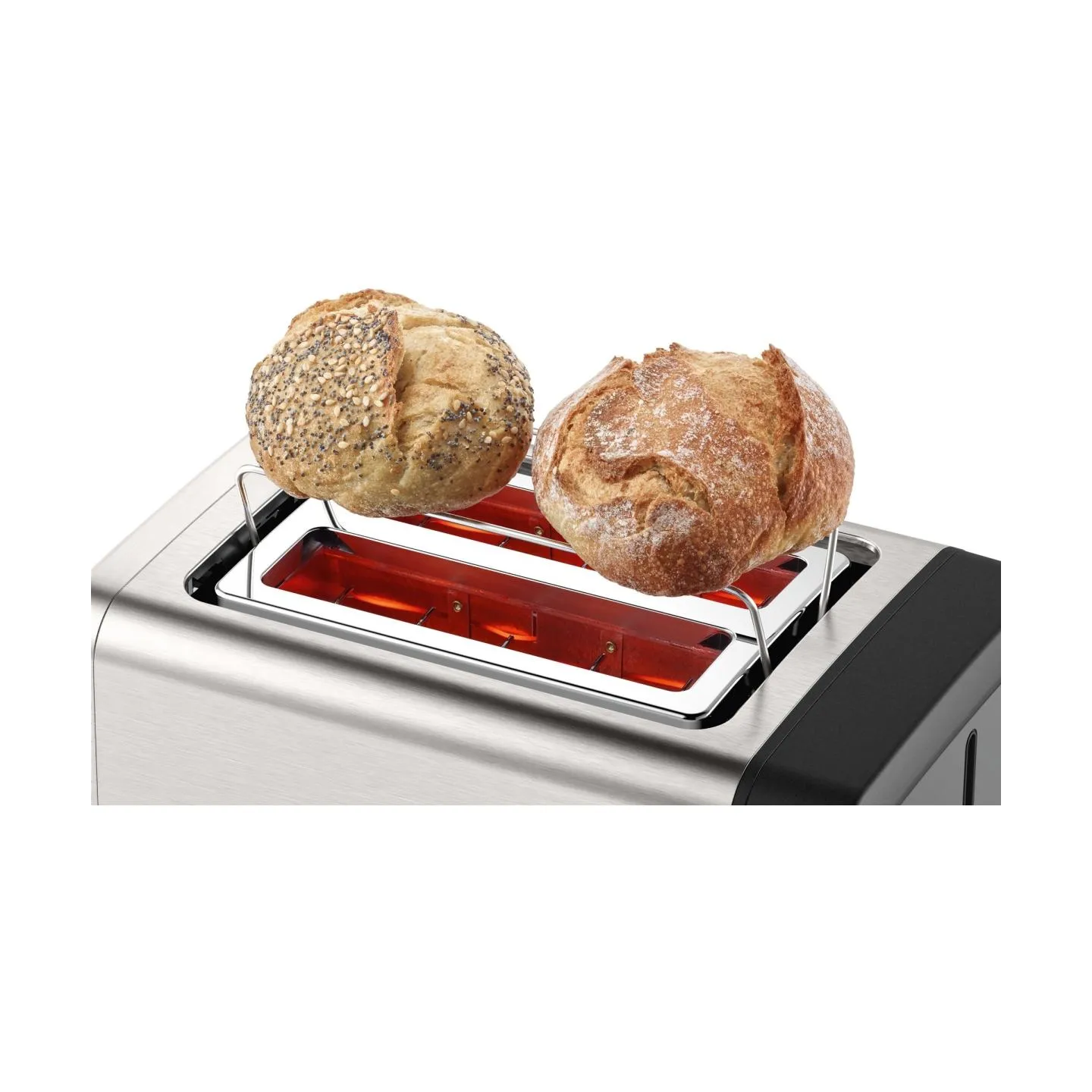 Bosch | DesignLine Toaster | TAT4P420 | Power 970 W | Number of slots 2 | Housing material Stainless Steel | Stainless steel/Bla